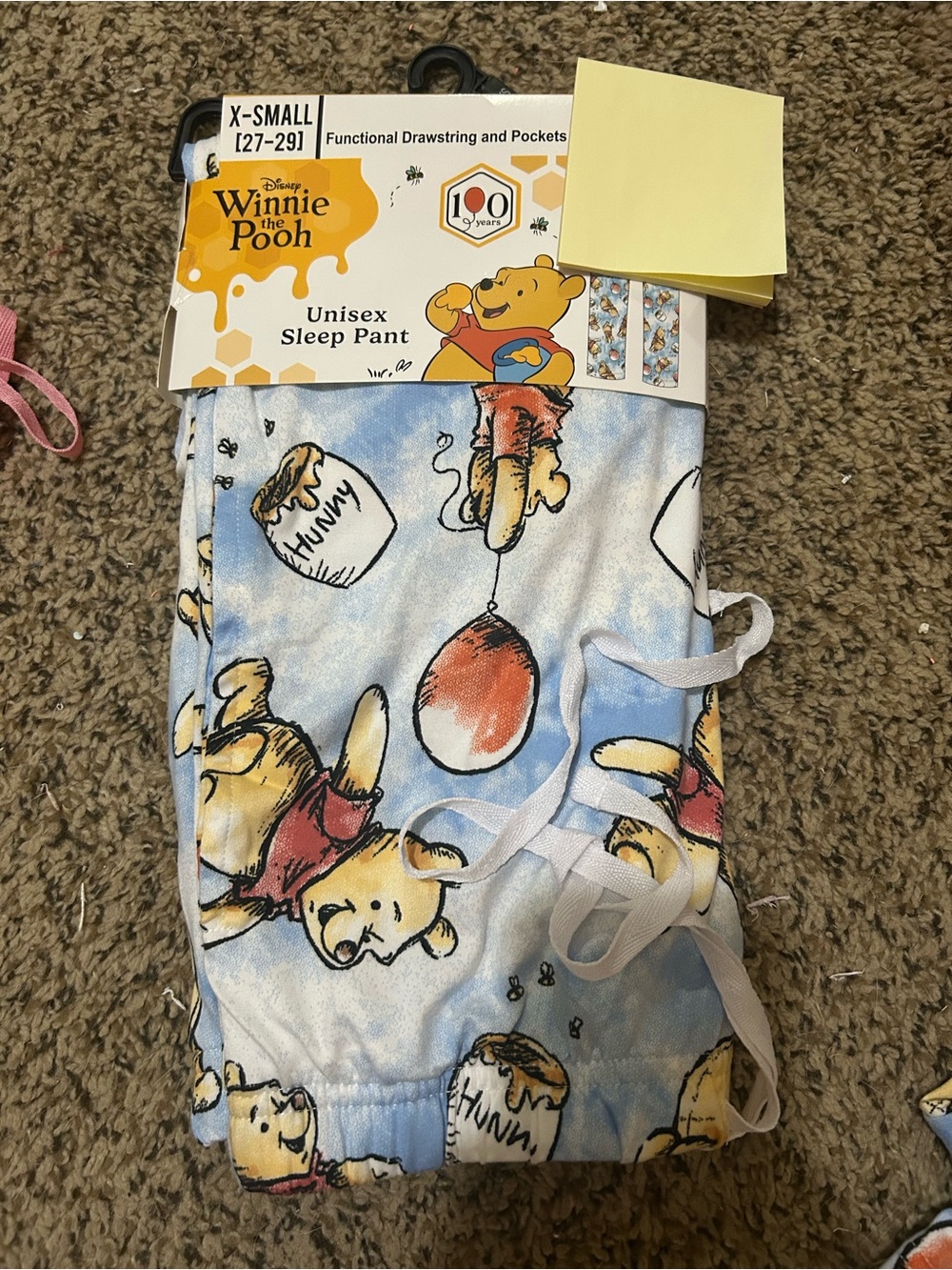 Disney Winnie the Pooh Light Blue Pajama Pants with Red Balloon Print